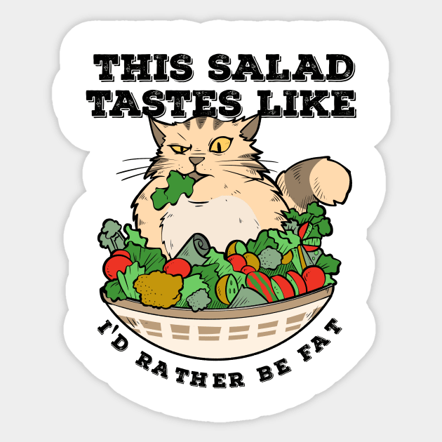 Funny Diet Cat Weightloss Fasting Gym Workout Fitness Salad Sticker by TellingTales